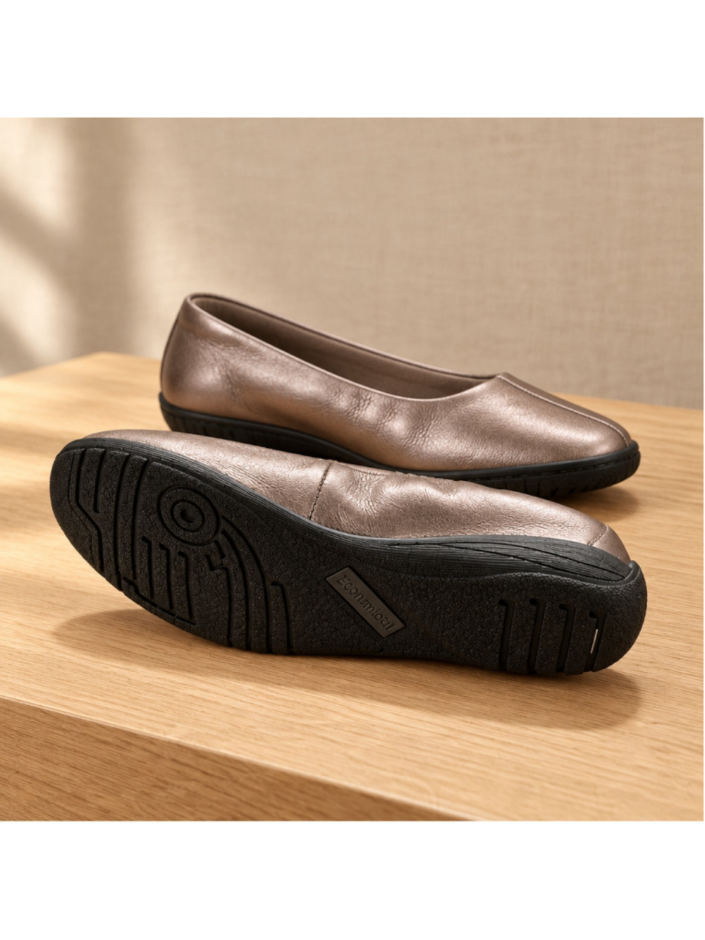Josef Seibel Fenja 01 Leather Ballet Flats Basalt Grey Size 39nn